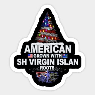 Christmas Tree  American Grown With British Virgin Islanders Roots - Gift for British Virgin Islanders From British Virgin Islands Sticker